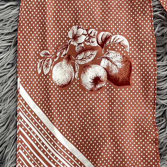 Vintage Classic Baar & Beards Inc 100% Silk Tie Scarf Retro Polka Dots Apples - Picture 6 of 8